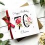 Personalised 70th Birthday Card, With Large Floral Number And Bow, thumbnail 3 of 5