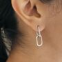 Double Oval Hoops Silver, thumbnail 1 of 6