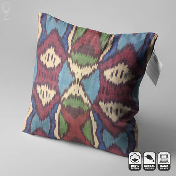 Multicoloured Traditional Hand Woven Ikat Cushion Cover, 3 of 7