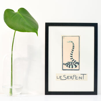 Le Serpent Framed Vintage French Snake Print, 6 of 6