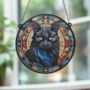 Cat Black Stained Glass Effect Suncatcher, thumbnail 5 of 6