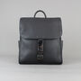 Black Leather Day Backpack With Gunmetal Zip, thumbnail 1 of 7
