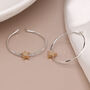 Large Silver Plated Organic Golden Star Hoop Earrings – 25mm, thumbnail 3 of 6