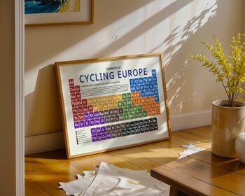 Cycling Europe Periodic Table Art Print, 8 of 12