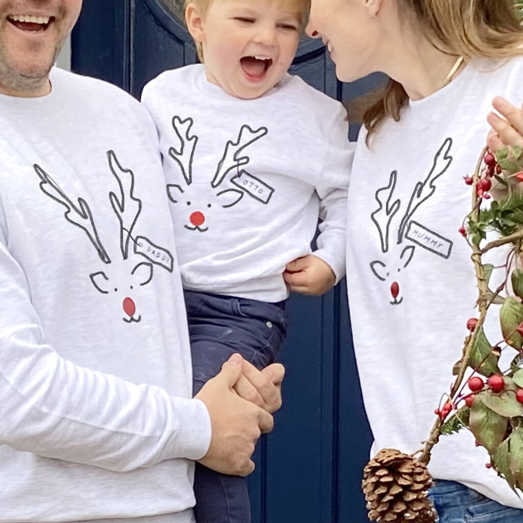 Matching Family Reindeer Christmas Jumpers, 1 of 7
