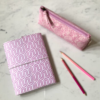Pink Recycled A5 Notebook And Pencil Case Set, 3 of 3