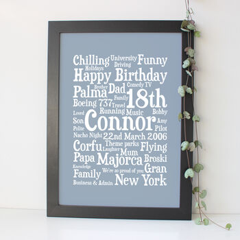 Personalised 18th Birthday Word Art Gift, 4 of 5