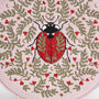 Pink Ladybird Velvet Embroidered Circle Jewellery Box, thumbnail 3 of 6