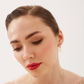 Sterling Silver Pave Spike Rhombus Drop Earring, 5 of 8