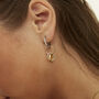 Fancy Earring Cubic Zirconia Hoops Sterling Silver, thumbnail 5 of 10