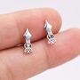 Squid Stud Earrings In Sterling Silver, thumbnail 5 of 12