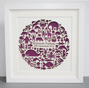 Personalised Paper Cut Animal Circle Picture, 6 of 7