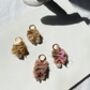 Eco Printed Silk Ruffle Pearl Earrings, thumbnail 2 of 10