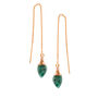 Emerald Gemstone Leaf Threader Earrings, thumbnail 4 of 5