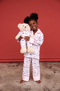Lulu Girls Cupcake Pyjama Set With Matching Teddy Bear, 3 of 6