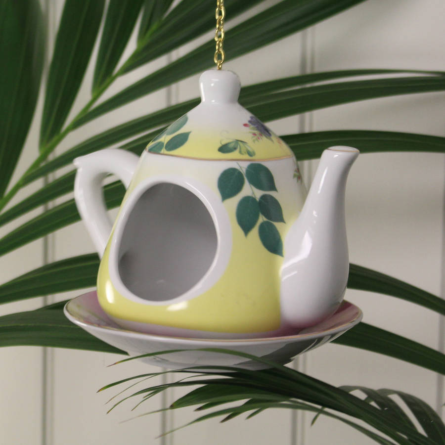 Chintz Floral Teapot Bird Feeder By Garden Selections ...