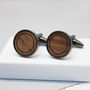 Personalised Minimalist Walnut Wood Cufflinks, thumbnail 2 of 4