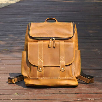 Top Zip Open Genuine Leather Backpack, 3 of 9