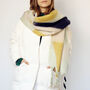 Personalised Colour Block Geometric Chunky Knit Scarf, thumbnail 9 of 12