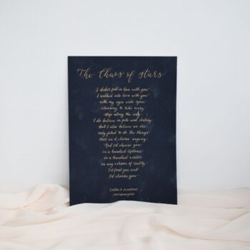 Personalised Calligraphy First Wedding Paper Anniversary Print, 6 of 6