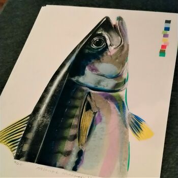 'The Mackerel' Limited Edition Spray Paint And Print, 2 of 8