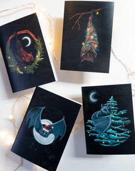 Bat In Santa Hat Christmas Card, 2 of 5