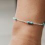 Silver Plated Summer Turquoise Beaded Anklet, thumbnail 5 of 5