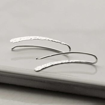 Sterling Silver Brush Stroke Earrings, 4 of 6