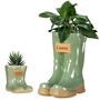 Personalised Green Welly Boots Planter Gift Set, thumbnail 2 of 8