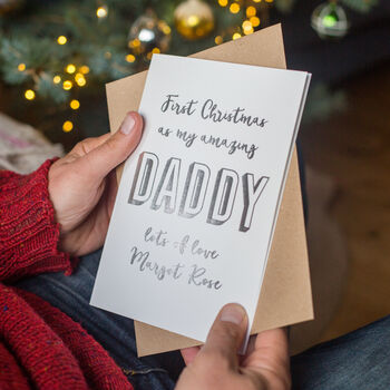 Personalised Foil 'First Christmas As My Daddy' Card, 2 of 4
