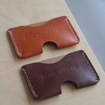 Personalised Slim Leather Card Sleeve, 2 of 9
