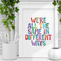 Rainbow Watercolour Diversity Print Kids Room Inspiration, thumbnail 1 of 4