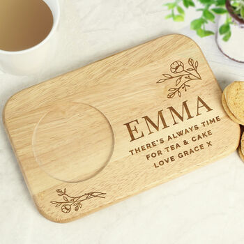 Personalised Floral Wooden Coaster Tray, 2 of 6