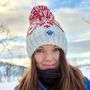 Ruby Flora Nordic Knit Reflective Superbobble Hat, thumbnail 1 of 4