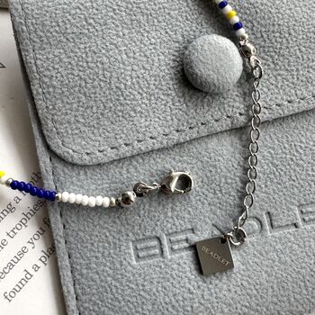 Leicester City Football Fan Bead Bracelet With Charms, 5 of 5