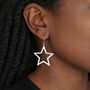 Large Sterling Silver Star Drop Statement Earrings – 20mm, thumbnail 1 of 4