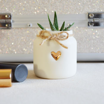 Gold Heart And Twine Mini Porcelain Jar, 9 of 10