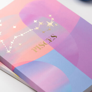 Pisces Zodiac A5 Lined Luxury Notebook With Gold Foil, 4 of 5