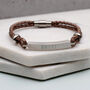 Personalised Men's Slim Leather Identity Bracelet, thumbnail 1 of 7