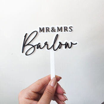 Mr And Mrs Surname Acrylic Topper, 2 of 3