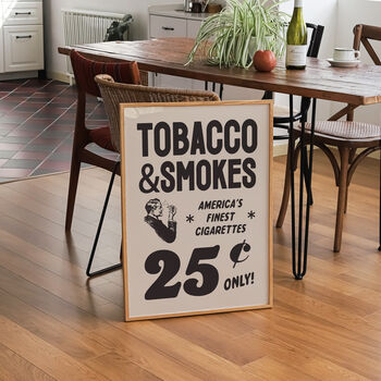 Vintage Retro Tobacco And Smokes Advert Smoking Print, 2 of 4