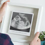 Pregnancy Announcement Framed Floating Metal Scan Photo, thumbnail 1 of 5