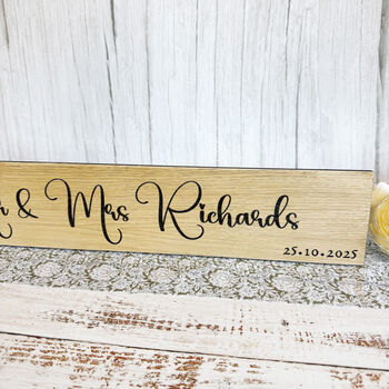 Wooden Wedding Sign Mr And Mrs Keepsake Decoration, 6 of 6