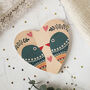 Heart Shaped Coaster, Folk Lovebirds, thumbnail 1 of 2