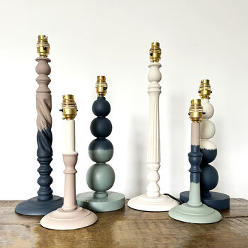 Mapais Wood Table Lamp Painted In Farrow And Ball Paint, 4 of 8