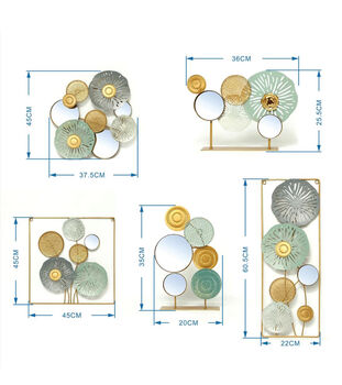 Metal Wall Art ‘Flower Collection’, Five Pieces, 3 of 4