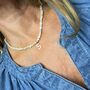 Pearl Choker Necklace With Gold Vermeil Initial Charm, thumbnail 1 of 12