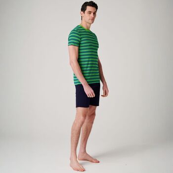 Men's 'Electric Lime' Bamboo Short Pyjama Set, 2 of 7