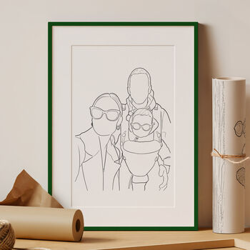 Personalised Line Drawing Family Portrait Illustration, 2 of 12