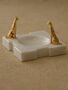 White Marble Ashtray With Gold Cheetah Accents, thumbnail 1 of 2